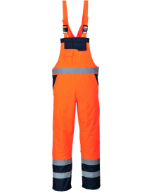 Portwest Lined Contrast Bib & Brace S489 - Orange/Navy